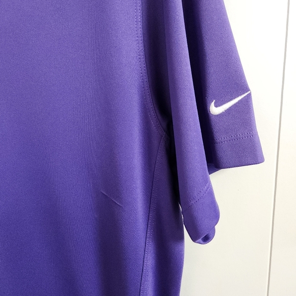 Nike Golf Dri-Fit Purple Wicking Short Sleeve Polo Shirt Lightweight Activewear - Picture 4 of 9